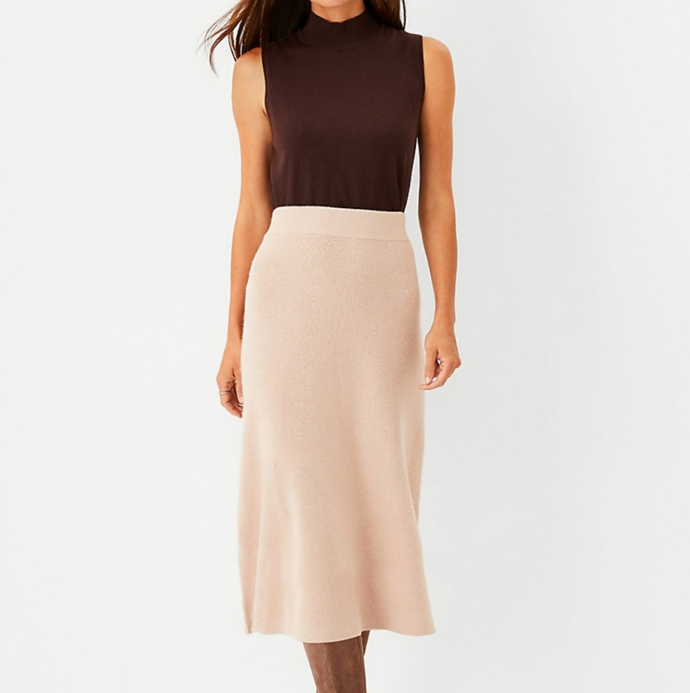Ann Taylor Ribbed Full Sweater Skirt